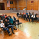 Caucus goers listen to instructions on February 3, 2020 in Carpenter, Iowa. Iowa is the first contest in the 2020 presidential nominating process with the candidates then moving on to New Hampshire.